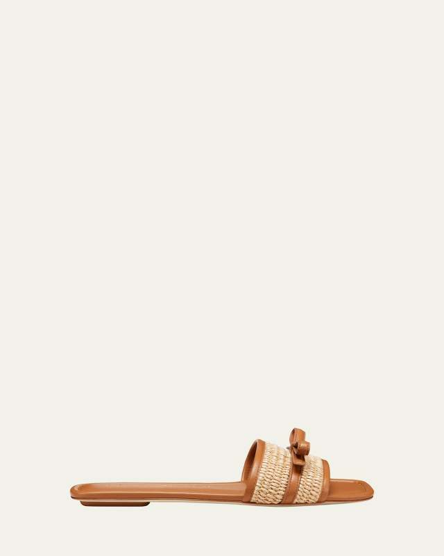Felicity Bow Leather Flat Sandals
